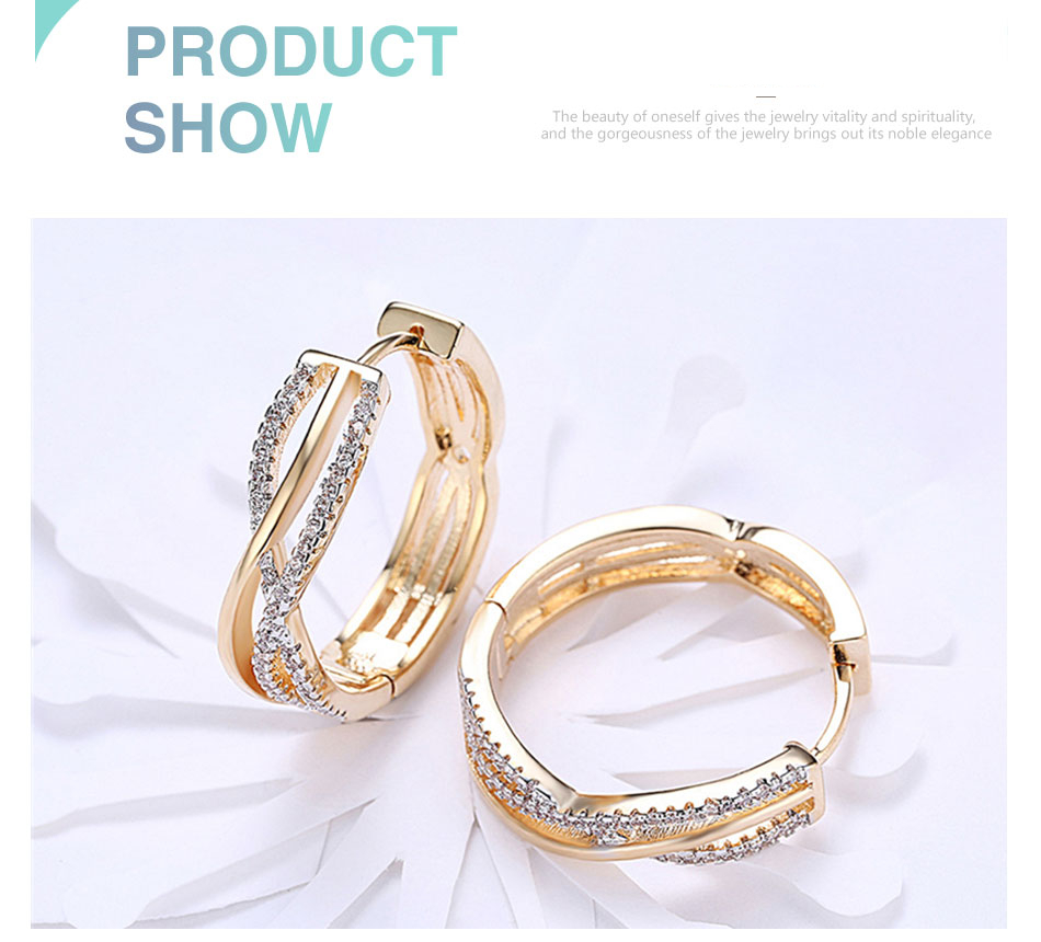 Victoria's Vogue 925 Sterling Silver 18K Gold AAA Zircon Bar Earrings For Women Jewelry Fashion Wedding Engagement Party Gift