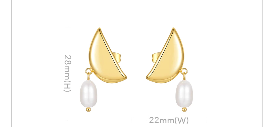 Victoria's Vogue Half Moon Drop Earrings With Natural Pearl Gold Color Earring For Women 2020 Gift Fashion Jewelry Pendientes
