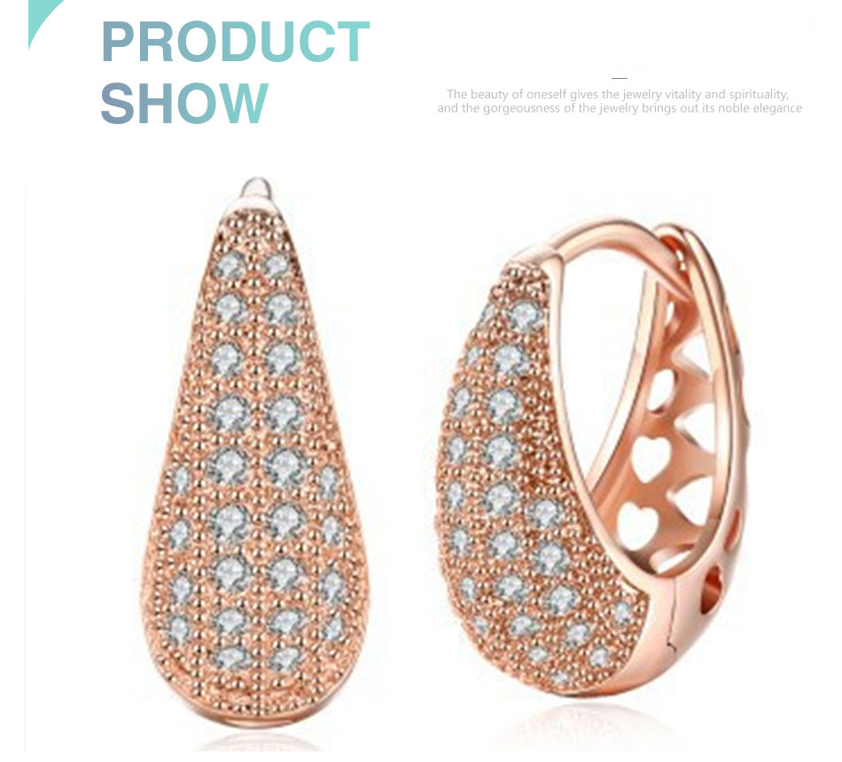 Victoria's Vogue 925 Sterling Silver/18K Gold/Rose Gold AAA Zircon Hollow Out Earrings Women Gift Fashion Charm Party Wedding Jewelry