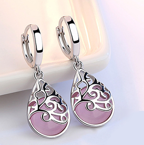 Victoria's Vogue 925 Sterling Silver Moonlight Opal Tears Totem Earrings Gift pendientes oorbellen boucle d'oreille femmes New