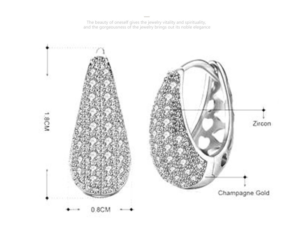 Victoria's Vogue 925 Sterling Silver/18K Gold/Rose Gold AAA Zircon Hollow Out Earrings Women Gift Fashion Charm Party Wedding Jewelry