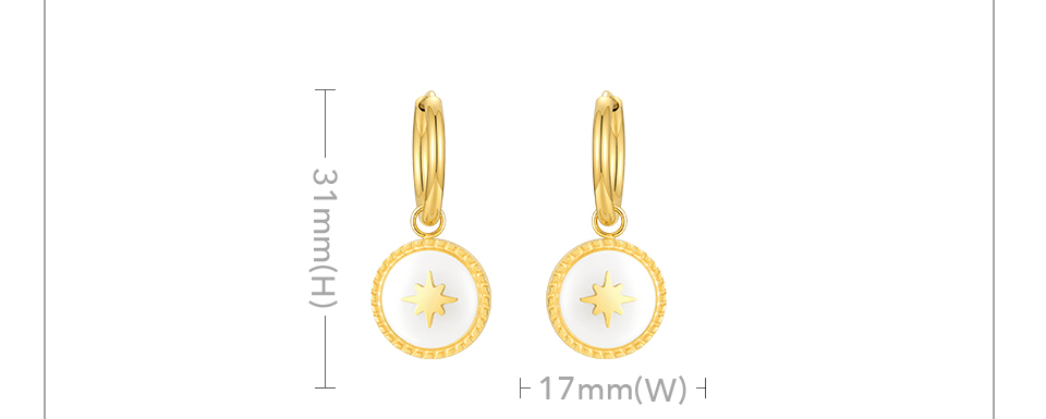 Victoria's Vogue Circle Glitter Dangle Earrings For Women Gold Color Earings Stainless Steel 2021 Fashion Jewelry Party Oorbellen