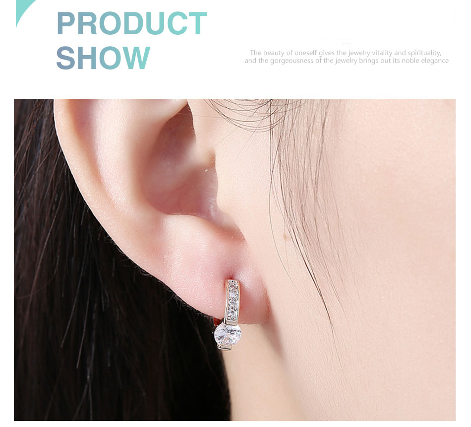 Victoria's Vogue 925 Sterling Silver AAA Zircon 18K Gold Diamond Earrings For Women Jewelry Fashion Wedding Engagement Party Gift