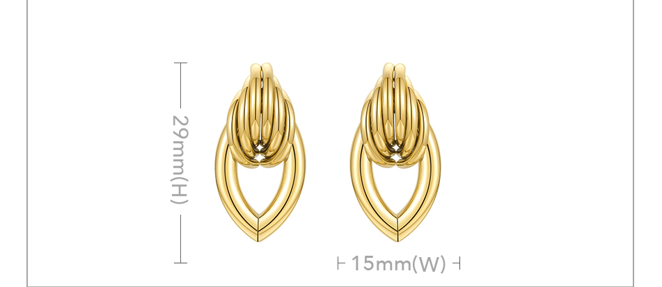 Victoria's Vogue Hollow Water Stud Earrings For Women Gold Color Piercing Earings Stainless Steel Fashion Jewelry Gift Kolczyki