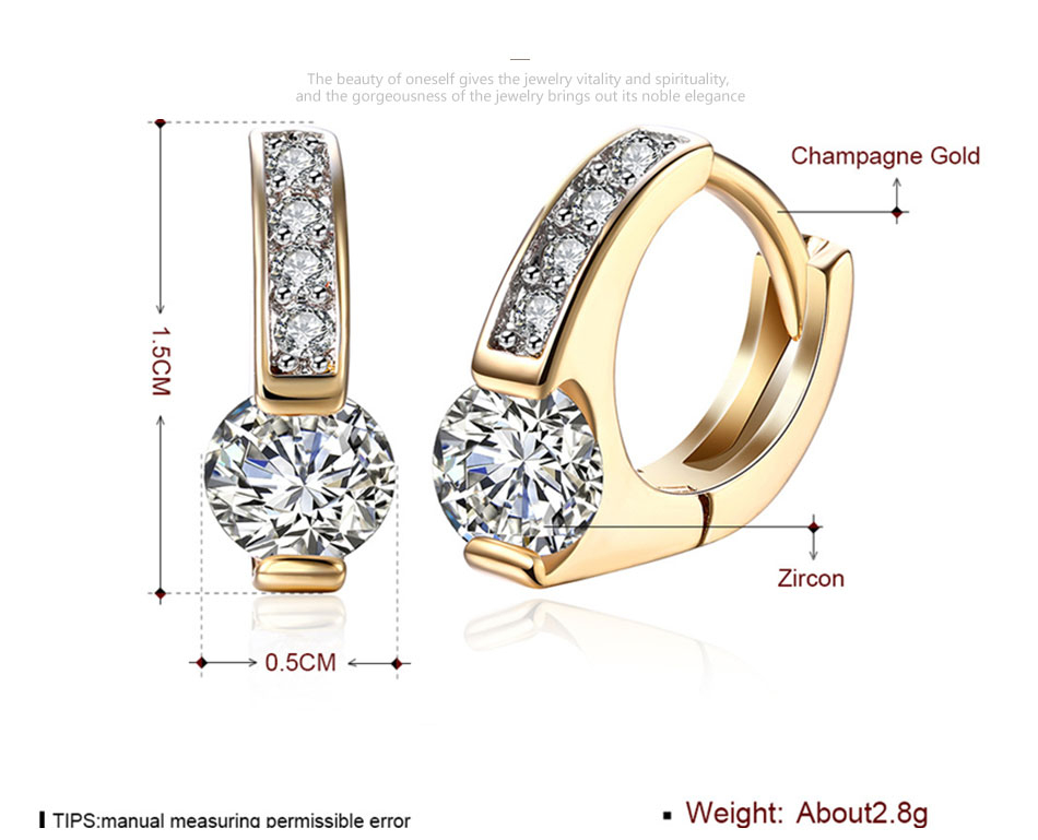 Victoria's Vogue 925 Sterling Silver AAA Zircon 18K Gold Diamond Earrings For Women Jewelry Fashion Wedding Engagement Party Gift