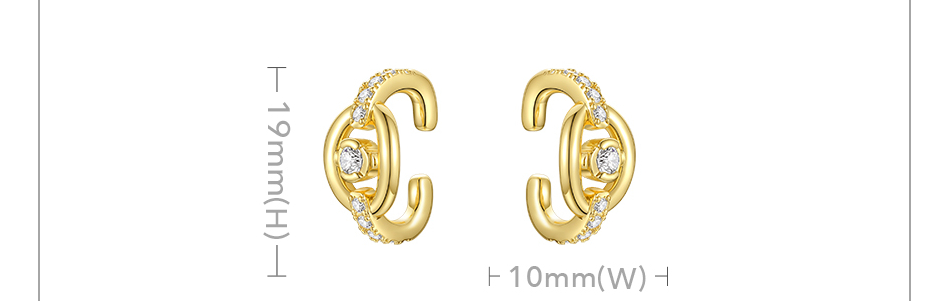 Victoria's Vogue Eye Crystal Ear Cuff Clip On Earrings For Women 8 shaped Earings Gold Color Fashion Jewelry 2020 Kolczyki Party