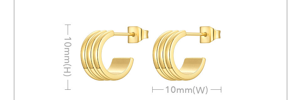 Victoria's Vogue C Shape Cute Stud Earring For Women Gold Color Small Line Earrings 2021 Stainless Steel Fashion Jewelry Brincos