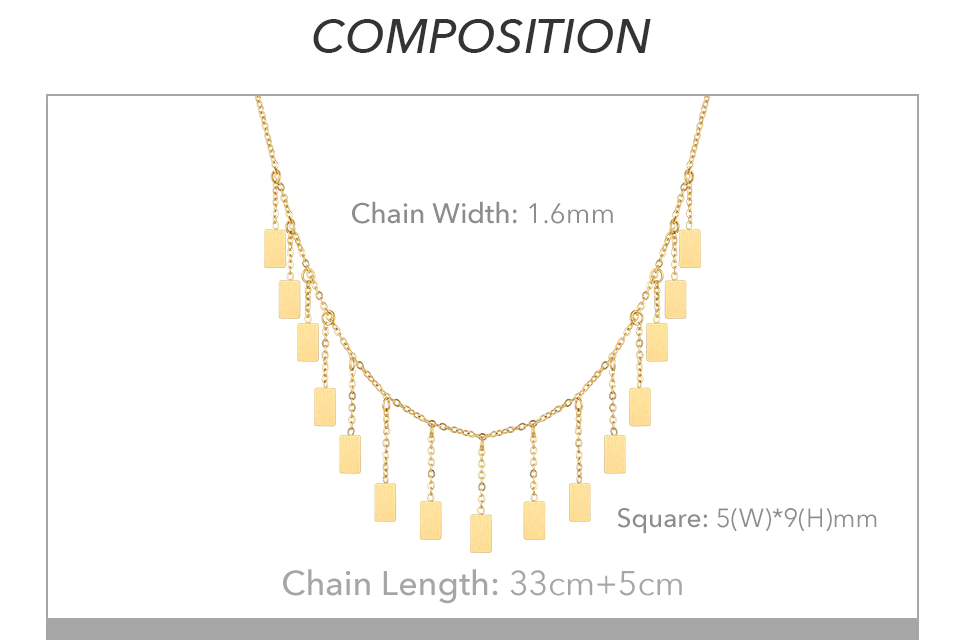 Victoria's Vogue Geometric Simple Necklace For Women Irregular Necklace Collier Femme 2021 Gold Color Fashion Jewelry Party Royal Hanging Square Necklace For Women Gold Color Choker Necklaces Stainles