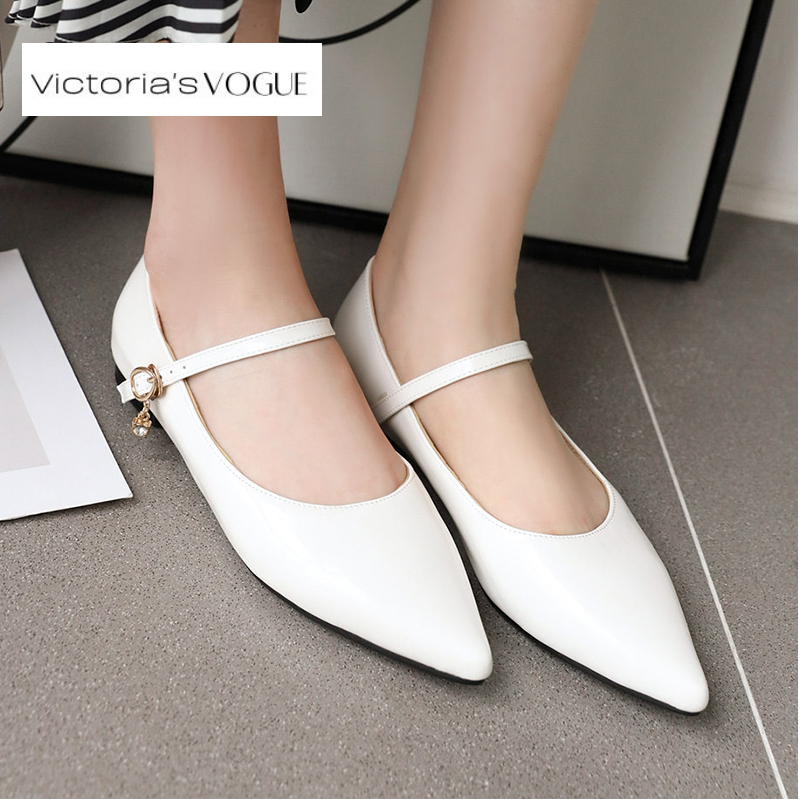 Victoria’s Vogue Patent Leather Pointed Toe Flats Women Mary Jane ...