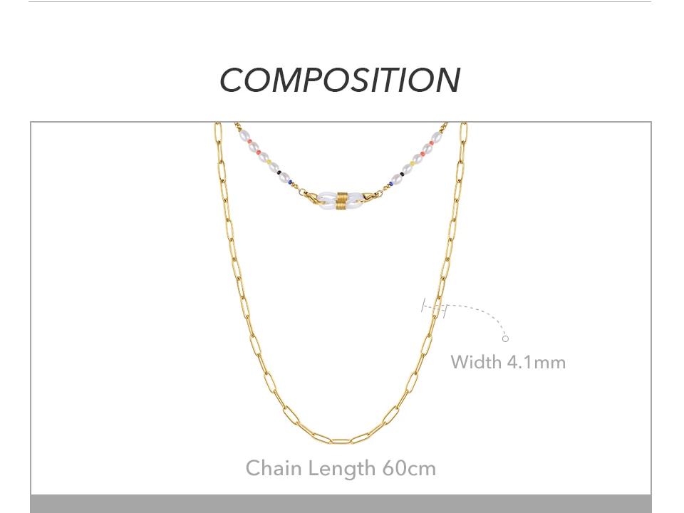 ENFASHION Colourful Glasses Necklace For Women Gold Color Pearl Mask Choker Stainless Steel Fashion Jewelry Collier P213219