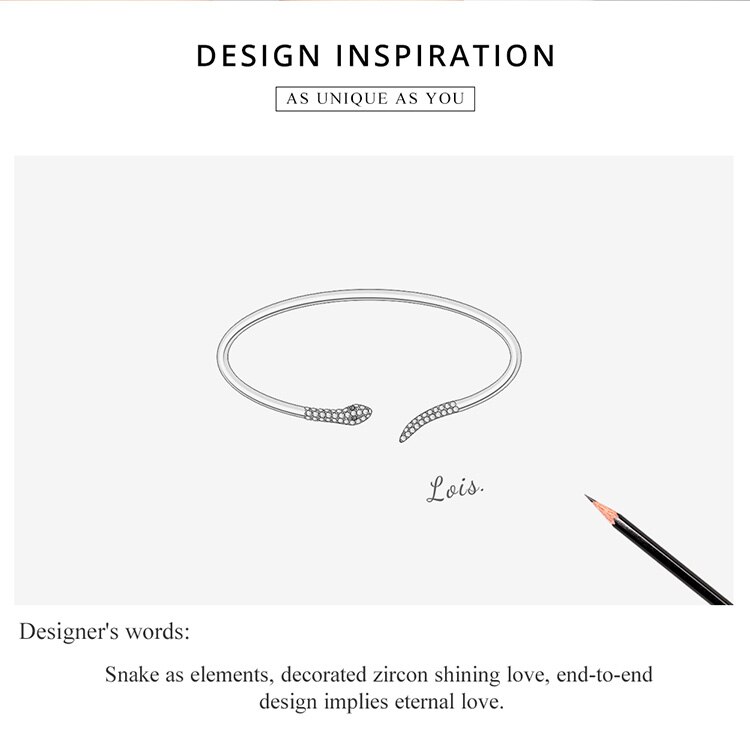 Victoria's Vogue Silver Snake Opening Bracelet 925 Sterling Silver Spirit Snake Bangle Bracelet Gift for Women Engagement Jewelry