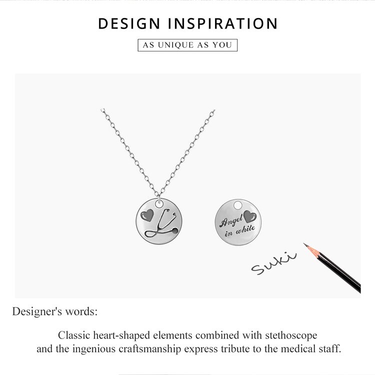 Victoria's Vogue 925 Sterling Silver Pendant Necklace Doctor Stethoscope for Heart Coin Necklaces Health Professional Gift Jewelry SCN426 Victoria's Vogue 925 Sterling Silver Pendant Necklace Doctor Stethoscope for Heart Coin Necklaces Health Professional Gift Jewelry SCN426