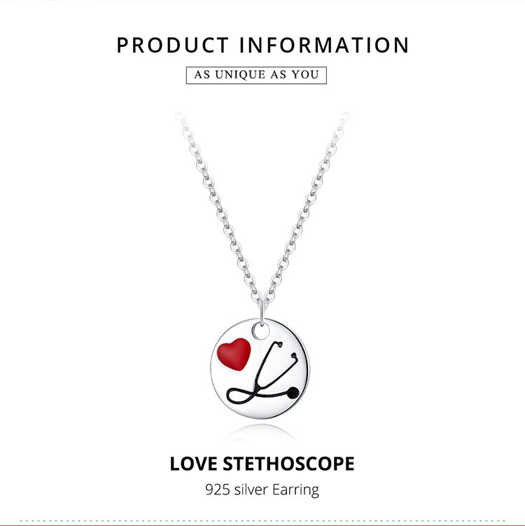 Victoria's Vogue 925 Sterling Silver Pendant Necklace Doctor Stethoscope for Heart Coin Necklaces Health Professional Gift Jewelry SCN426 Victoria's Vogue 925 Sterling Silver Pendant Necklace Doctor Stethoscope for Heart Coin Necklaces Health Professional Gift Jewelry SCN426