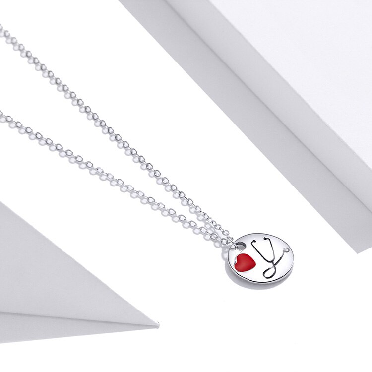 Victoria's Vogue 925 Sterling Silver Pendant Necklace Doctor Stethoscope for Heart Coin Necklaces Health Professional Gift Jewelry SCN426 Victoria's Vogue 925 Sterling Silver Pendant Necklace Doctor Stethoscope for Heart Coin Necklaces Health Professional Gift Jewelry SCN426