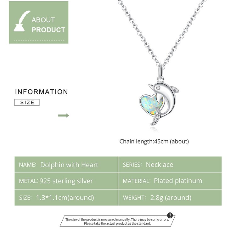 Victoria's Vogue 925 Sterling Silver Dolphin with Heart Plated platinum CZ Pendant Necklace for Women Family Gifts Fine Jewelry SCN412 Victoria's Vogue 925 Sterling Silver Dolphin with Heart Plated platinum CZ Pendant Necklace for Women Family Gifts Fine Jewelry SCN412