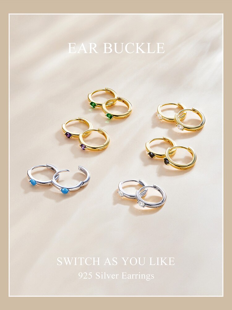 Victoria's Vogue Sunflower Silver Earrings for Women Gold Color 925 Sterling Silver 6mm Small Piercing Jewelry Diasy Flower SCE1057 Colorful Huggie Earrings for Women 6 Colors available 925 Sterling S