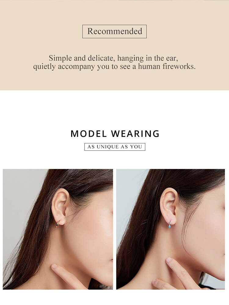 Victoria's Vogue Sunflower Silver Earrings for Women Gold Color 925 Sterling Silver 6mm Small Piercing Jewelry Diasy Flower SCE1057 Colorful Huggie Earrings for Women 6 Colors available 925 Sterling S