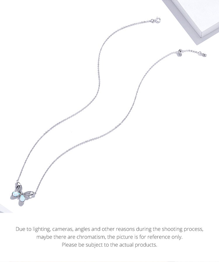 Victoria's Vogue Opal Authentic Butterfly Animal 925 Sterling Silver Necklace for Women Fashion Bijoux Statement Fine Jewelry Victoria's Vogue Opal Authentic Butterfly Animal 925 Sterling Silver Necklace for Women Fashion Bijoux Statement Fine Jewelry