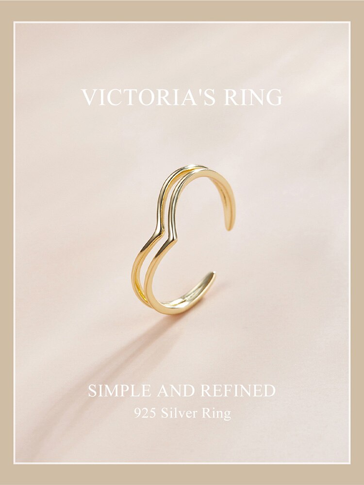Victoria's Vogue Gold Vintage Double Square Crown Victoria Ring 925 Sterling Silver Adjustable Finger Ring for Women Simple Jewelry SCR713 Victoria's Vogue Gold Vintage Double Square Crown Victoria Ring 925 Sterling Silver Adjustable Finger Ring for Women Simple Jewelry SCR713