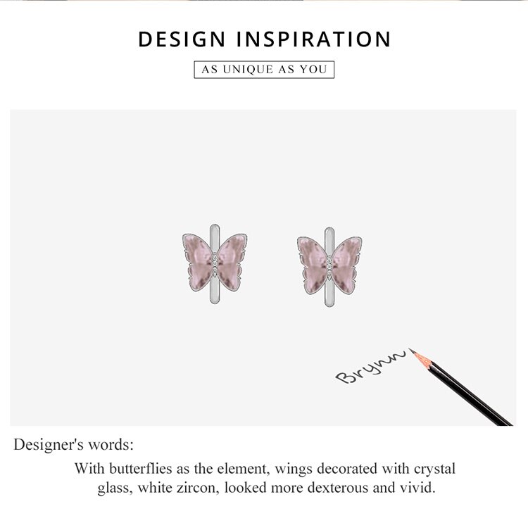 Victoria's Vogue Silver Butterfly  Ear Buckle 100% 925 Sterling Silver Colorful CZ Vivid Earrings Gift for Girl Fashion Jewelry