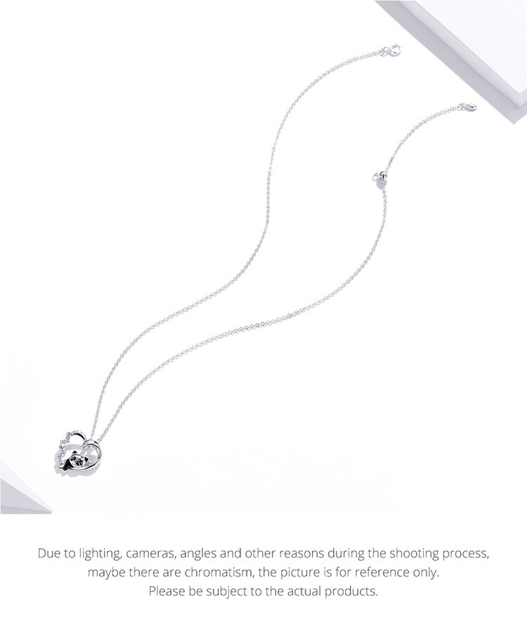 Victoria's Vogue Baby Panda Necklace 100% 925 Sterling Silver Zircon Enamel Cute Animal Charm Chain Link for Women Gift Jewelry