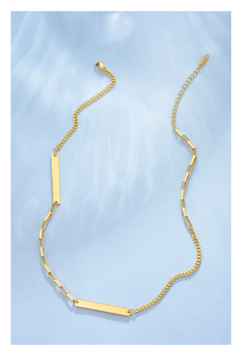 Victoria's Vogue Double Flat Bar Choker Necklace Women Stainless Steel Gold Color Pendant Necklace Femme Fashion Jewelry Gifts