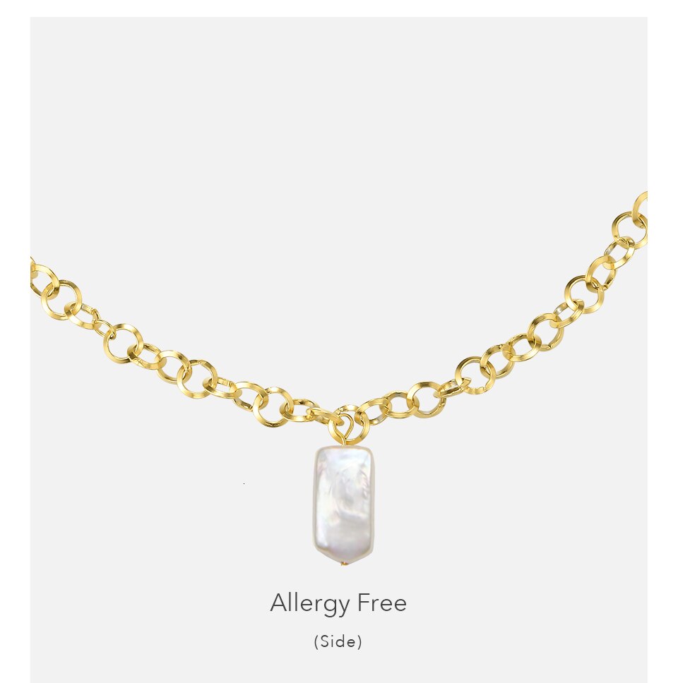 Victoria's Vogue Boho Conch Chain Necklace Women Gold Color Statement Natural Mother Of Pearl Necklaces Stainless Steel Jewelry