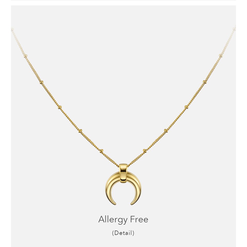 Victoria's Vogue Moon Necklace Women Gold Color Long Chain Statement Men Necklaces Stainless Steel Boho Jewelry 2020 Naszyjnik