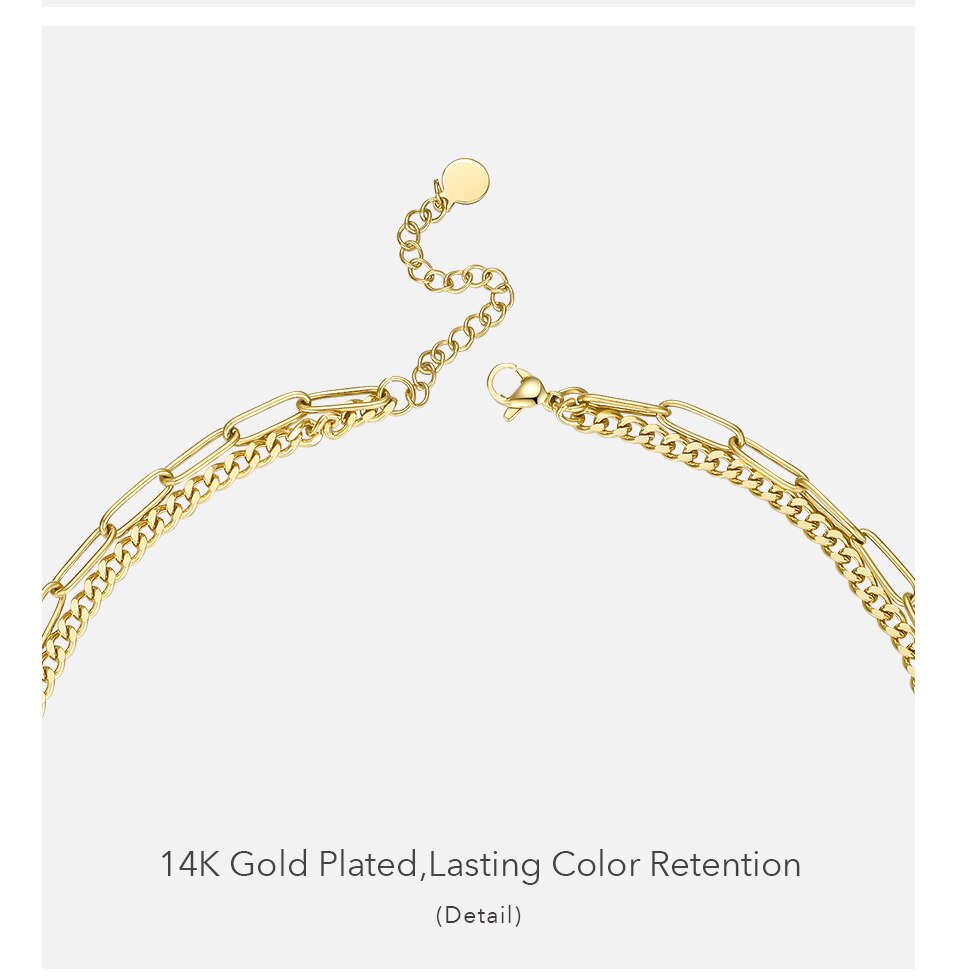 Victoria's Vogue Lock Pendant Necklace Women Gold Color Stainless Steel Double Chain Necklaces 2020 Christmas Fashion Jewelry