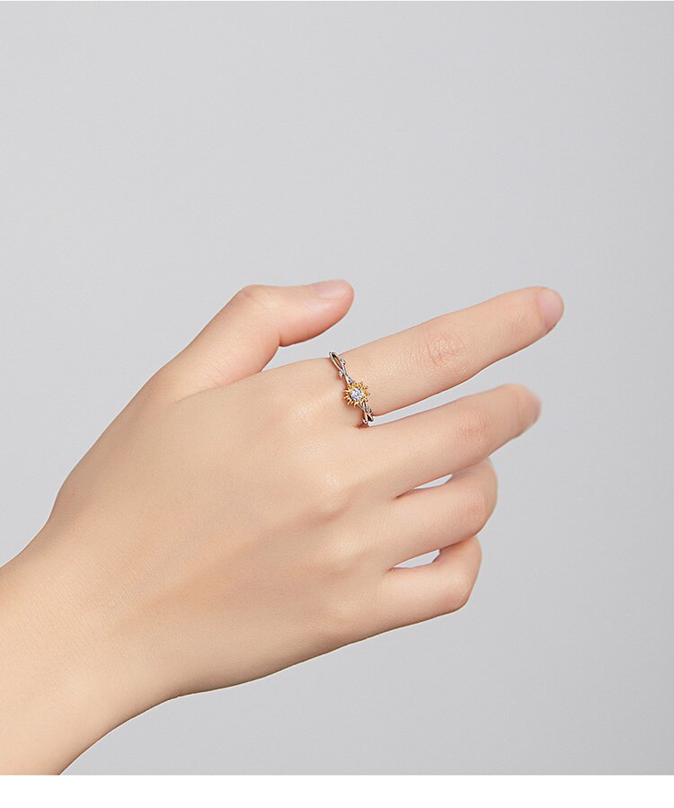 Victoria's Vogue Silver Daisy Ring 100% 925 Sterling Silver Shiny Flower Adjustable Rings for Girl Women Statement Fine jewelry Victoria's Vogue Silver Daisy Ring 100% 925 Sterling Silver Shiny Flower Adjustable Rings for Girl Women Statement Fine jewelry