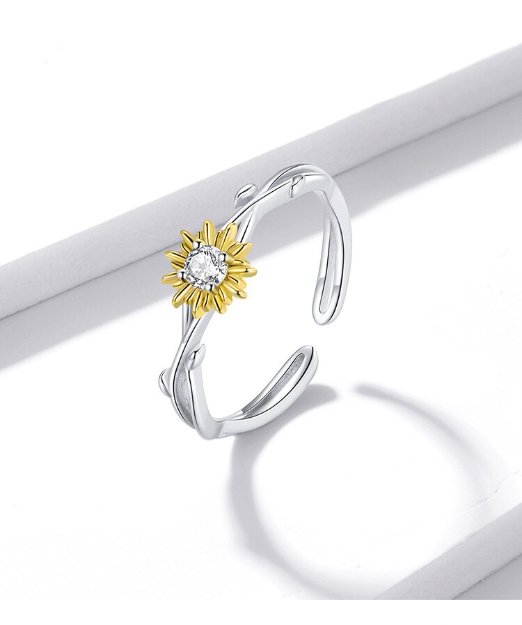 Victoria's Vogue Silver Daisy Ring 100% 925 Sterling Silver Shiny Flower Adjustable Rings for Girl Women Statement Fine jewelry Victoria's Vogue Silver Daisy Ring 100% 925 Sterling Silver Shiny Flower Adjustable Rings for Girl Women Statement Fine jewelry