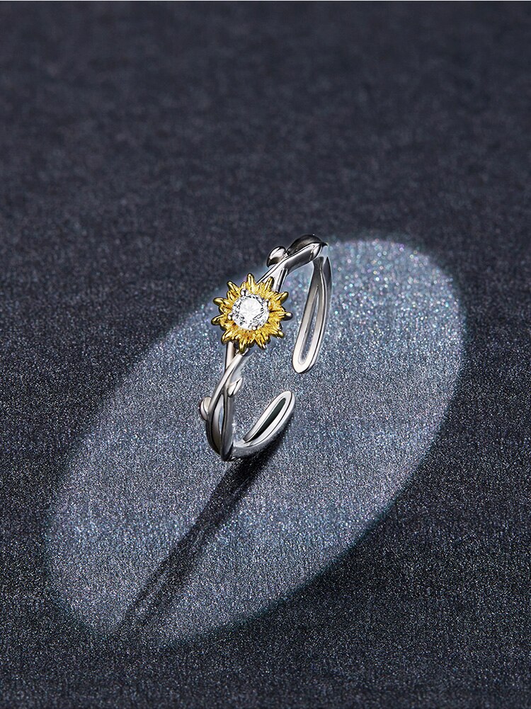 Victoria's Vogue Silver Daisy Ring 100% 925 Sterling Silver Shiny Flower Adjustable Rings for Girl Women Statement Fine jewelry Victoria's Vogue Silver Daisy Ring 100% 925 Sterling Silver Shiny Flower Adjustable Rings for Girl Women Statement Fine jewelry