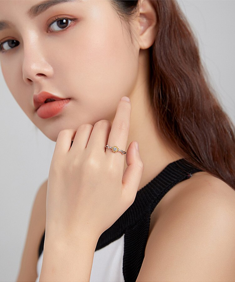 Victoria's Vogue Silver Daisy Ring 100% 925 Sterling Silver Shiny Flower Adjustable Rings for Girl Women Statement Fine jewelry Victoria's Vogue Silver Daisy Ring 100% 925 Sterling Silver Shiny Flower Adjustable Rings for Girl Women Statement Fine jewelry