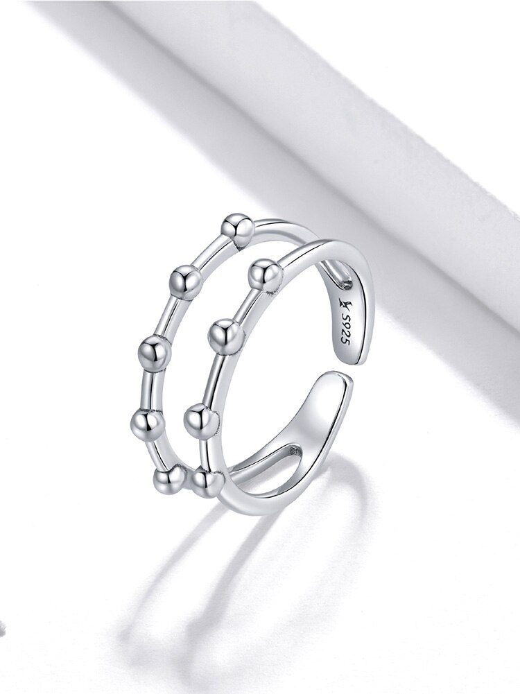 Victoria's Vogue Silver Bean Bead Ring 100% 925 Sterling Silver Simple Adjustable Rings Gift for Girl Women Wedding Fine Jewelry Victoria's Vogue Silver Bean Bead Ring 100% 925 Sterling Silver Simple Adjustable Rings Gift for Girl Women Wedding Fine Jewelry