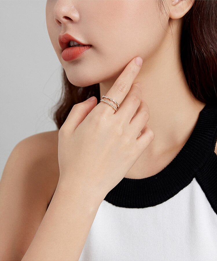 Victoria's Vogue Silver Bean Bead Ring 100% 925 Sterling Silver Simple Adjustable Rings Gift for Girl Women Wedding Fine Jewelry Victoria's Vogue Silver Bean Bead Ring 100% 925 Sterling Silver Simple Adjustable Rings Gift for Girl Women Wedding Fine Jewelry