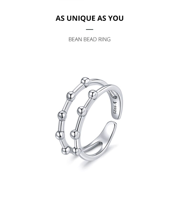 Victoria's Vogue Silver Bean Bead Ring 100% 925 Sterling Silver Simple Adjustable Rings Gift for Girl Women Wedding Fine Jewelry Victoria's Vogue Silver Bean Bead Ring 100% 925 Sterling Silver Simple Adjustable Rings Gift for Girl Women Wedding Fine Jewelry