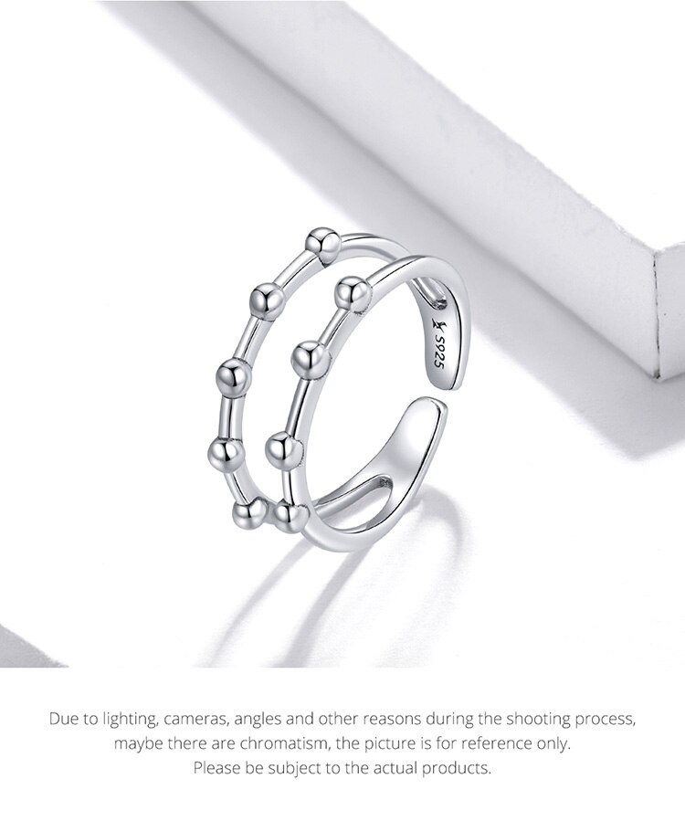 Victoria's Vogue Silver Bean Bead Ring 100% 925 Sterling Silver Simple Adjustable Rings Gift for Girl Women Wedding Fine Jewelry Victoria's Vogue Silver Bean Bead Ring 100% 925 Sterling Silver Simple Adjustable Rings Gift for Girl Women Wedding Fine Jewelry