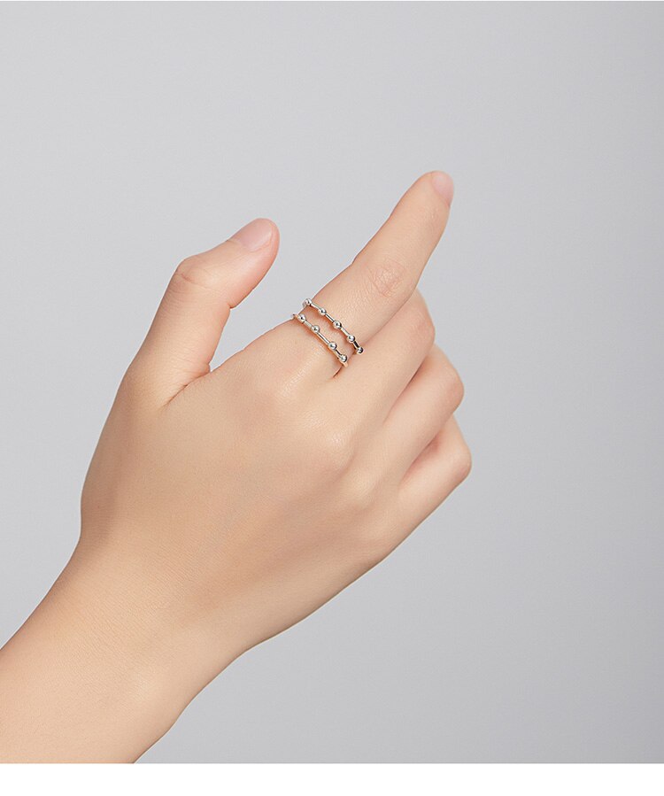 Victoria's Vogue Silver Bean Bead Ring 100% 925 Sterling Silver Simple Adjustable Rings Gift for Girl Women Wedding Fine Jewelry Victoria's Vogue Silver Bean Bead Ring 100% 925 Sterling Silver Simple Adjustable Rings Gift for Girl Women Wedding Fine Jewelry