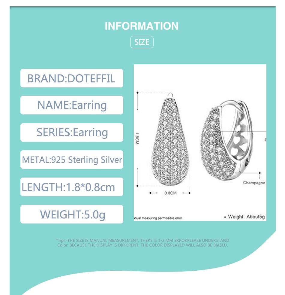 Victoria's Vogue 925 Sterling Silver/18K Gold/Rose Gold AAA Zircon Hollow Out Earrings Women Gift Fashion Charm Party Wedding Jewelry