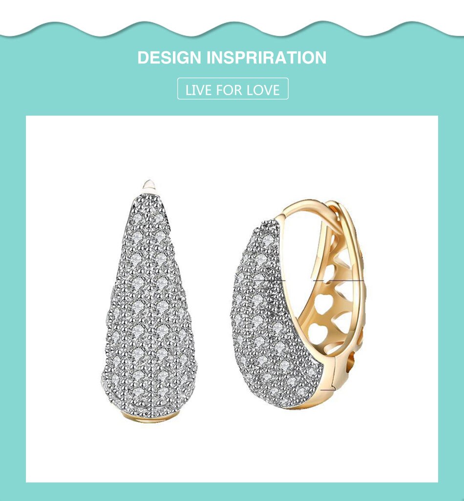 Victoria's Vogue 925 Sterling Silver/18K Gold/Rose Gold AAA Zircon Hollow Out Earrings Women Gift Fashion Charm Party Wedding Jewelry