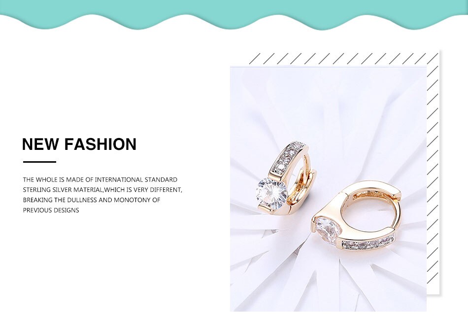 Victoria's Vogue 925 Sterling Silver AAA Zircon 18K Gold Diamond Earrings For Women Jewelry Fashion Wedding Engagement Party Gift