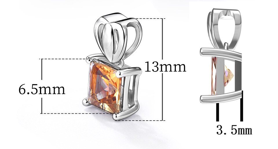 Zultanite Turkish Diaspore Jewelry Silver Pendants Lovely Princess Cut 1 Carats Created Diaspore 925 Pendant for Birthday Gifts