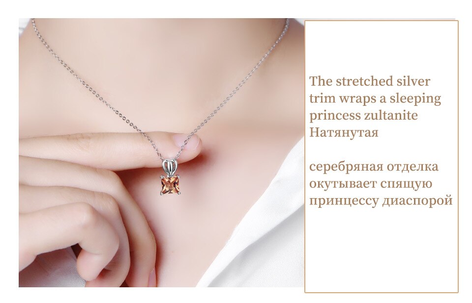 Zultanite Turkish Diaspore Jewelry Silver Pendants Lovely Princess Cut 1 Carats Created Diaspore 925 Pendant for Birthday Gifts