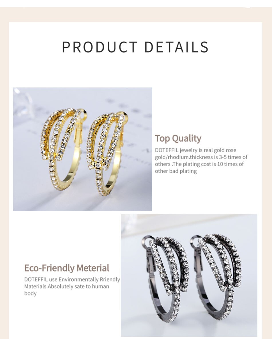 Victoria's Vogue 925 Sterling Silver Gold Black 31mm AAA Zircon Earrings Women Party Gift Fashion Wedding Engagement Charm Jewelry