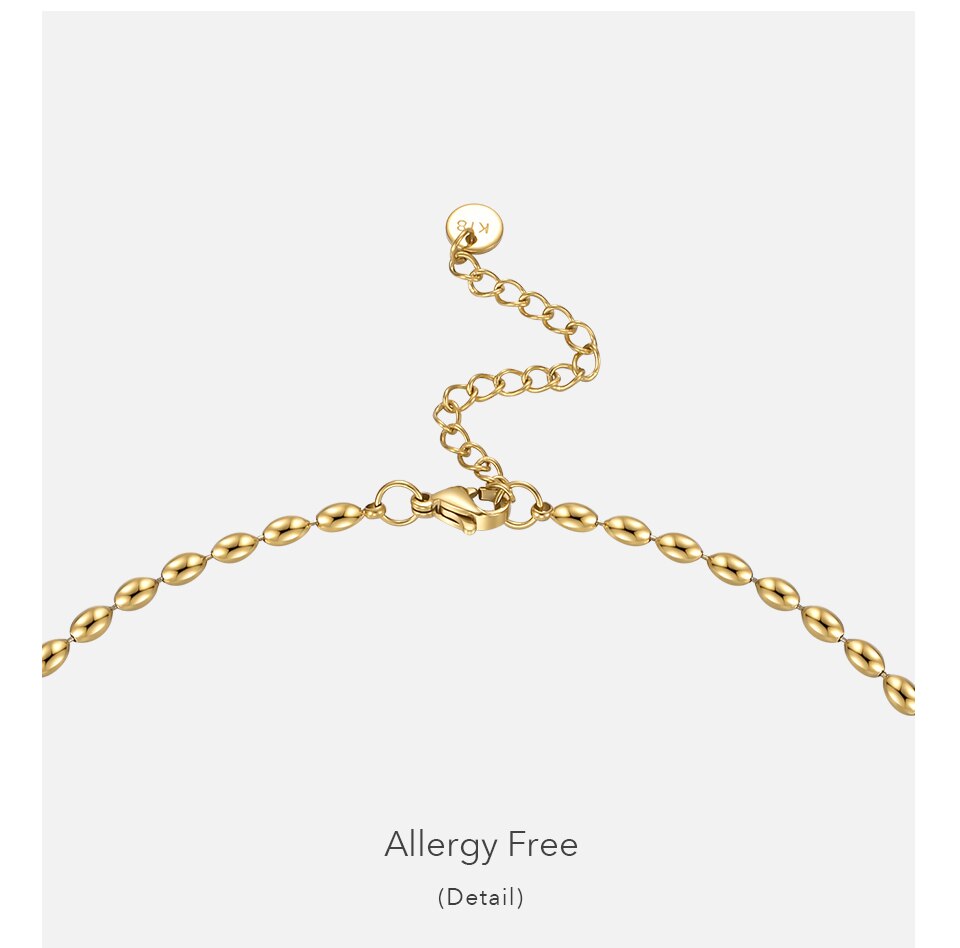 Victoria's Vogue Oval Beans Necklaces Gold Color Vintage Necklace Stainless Steel Fashion Jewelry Party Holiday Collier Femme