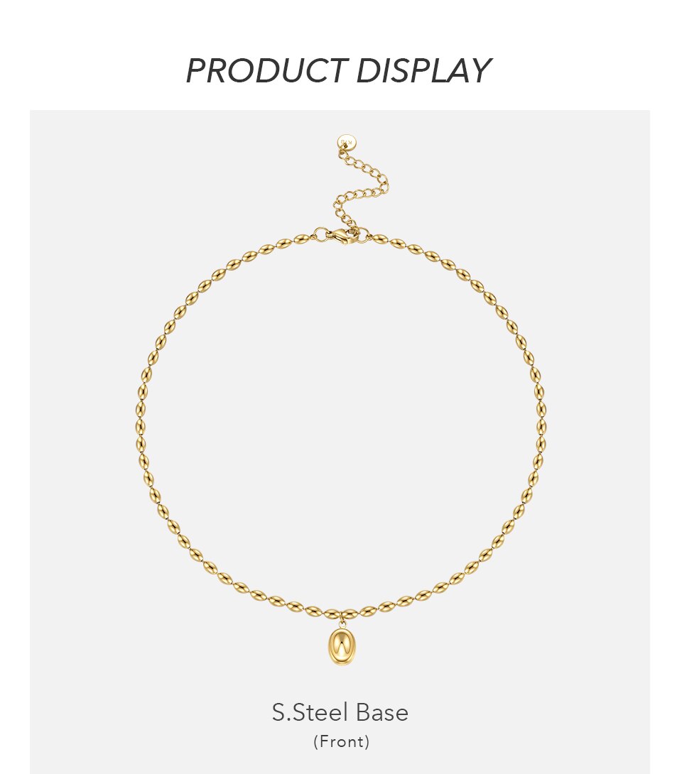 Victoria's Vogue Oval Beans Necklaces Gold Color Vintage Necklace Stainless Steel Fashion Jewelry Party Holiday Collier Femme
