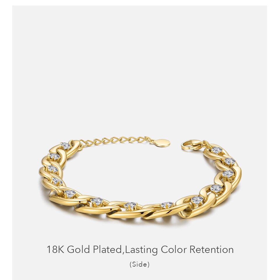 Victoria's Vogue Zircons Chain Bracelet For Women Stainless Steel Elegant Bracelets Gold Color Fashion Jewelry Pulseras Friends