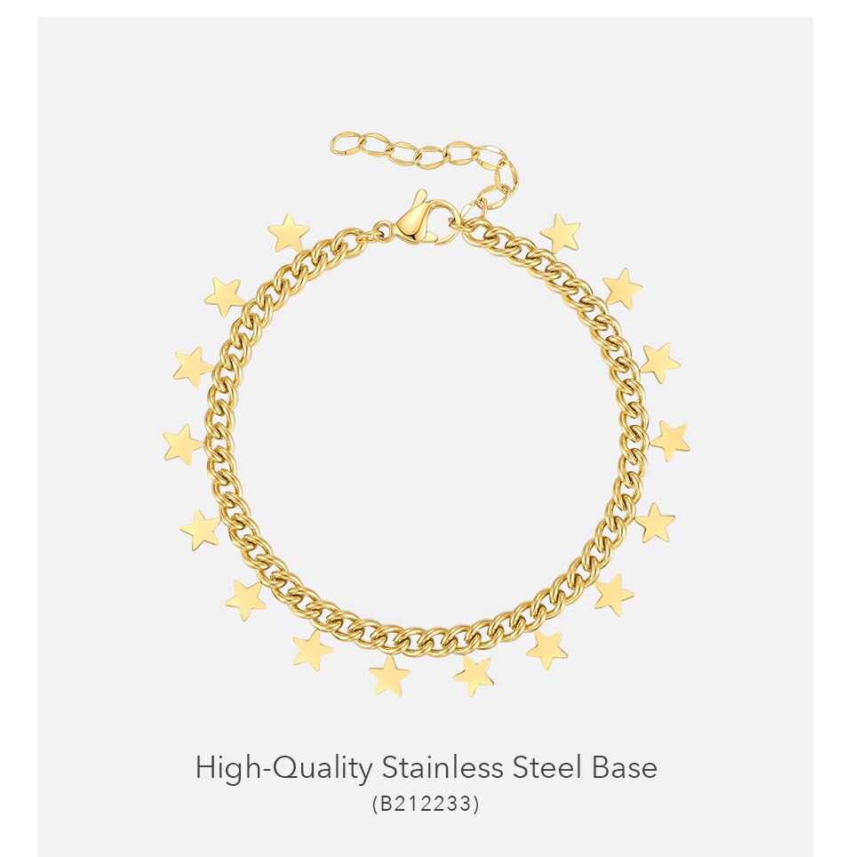 Victoria's Vogue Stars Bracelet For Women Gold Color Moon Bangle Set Dots 2021 Stainless Steel Fashion Jewelry Gift Pulseras