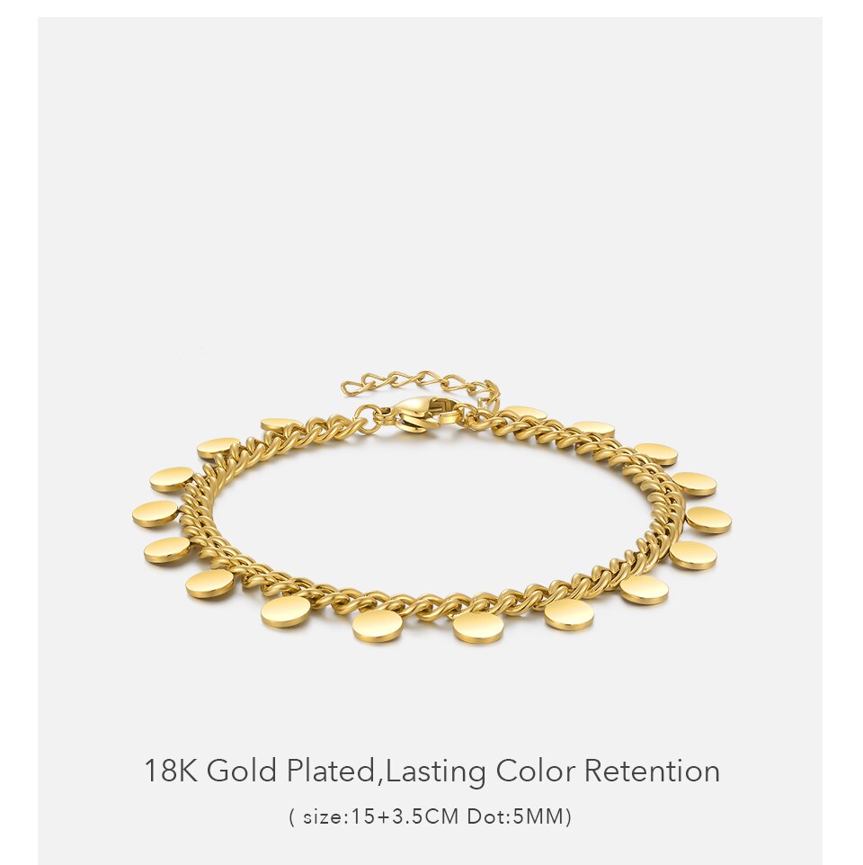 Victoria's Vogue Stars Bracelet For Women Gold Color Moon Bangle Set Dots 2021 Stainless Steel Fashion Jewelry Gift Pulseras