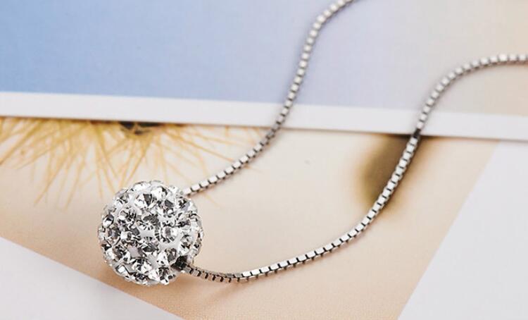 Victoria's Vogue New Temperament Exquisite 925 Sterling Silver Jewelry Double Lucky Crystal Ball Personality Pendant Necklaces Victoria's Vogue New Temperament Exquisite 925 Sterling Silver Jewelry Double Lucky Crystal Ball Personality Pendant Necklaces
